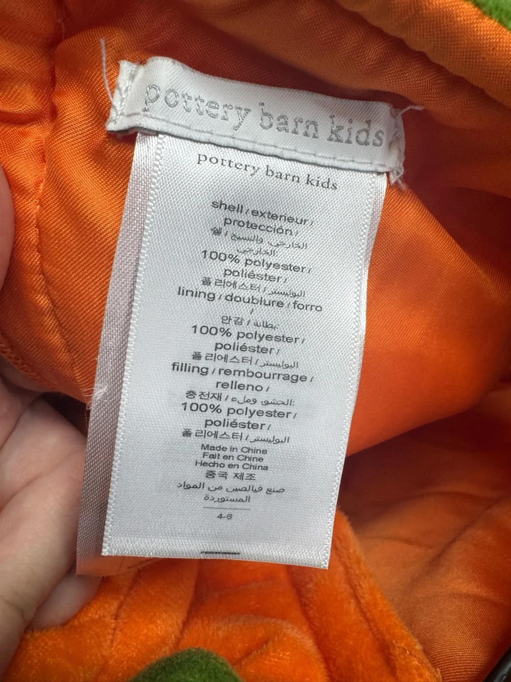 Pottery Bark Kids Glow-in-the-Dark Pumpkin Halloween Costume 4-6 - Picture 9 of 9